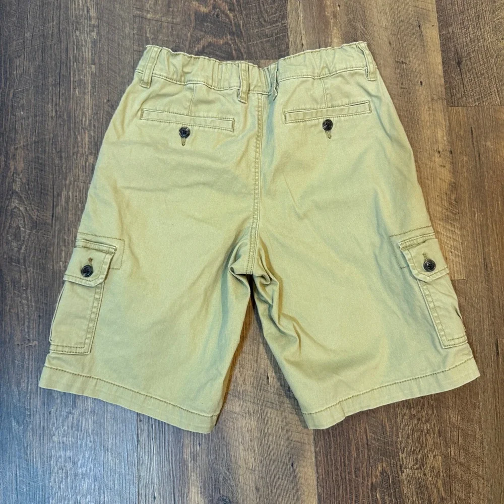 Arizona Jean Co Khaki Cargo Shorts Boys 16 Husky Tan Adjustable Waist Utility
